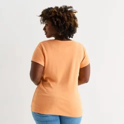 St. John's Bay Womens Plus Crew Neck Short Sleeve T-Shirt