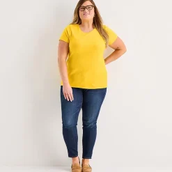 St. John's Bay Womens Plus Crew Neck Short Sleeve T-Shirt