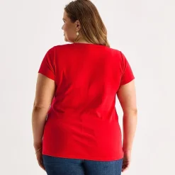 St. John's Bay Womens Plus Crew Neck Short Sleeve T-Shirt