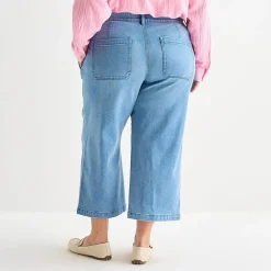 St. John's Bay Womens Plus High Rise Wide Leg Jean