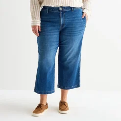 St. John's Bay Womens Plus High Rise Wide Leg Jean