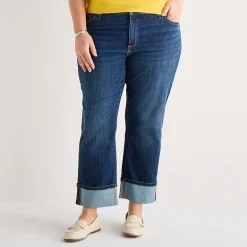 St. John's Bay Womens Plus High Rise Wide Leg Jean