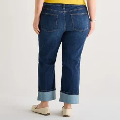 St. John's Bay Womens Plus High Rise Wide Leg Jean