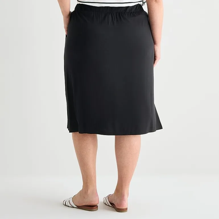 St. John's Bay Womens Plus Midi A-Line Skirt