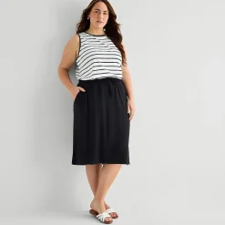 St. John's Bay Womens Plus Midi A-Line Skirt