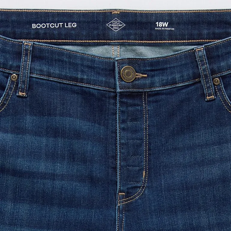 St. John's Bay Womens Plus Mid Rise Adaptive Bootcut Easy-on + Easy-off Jean