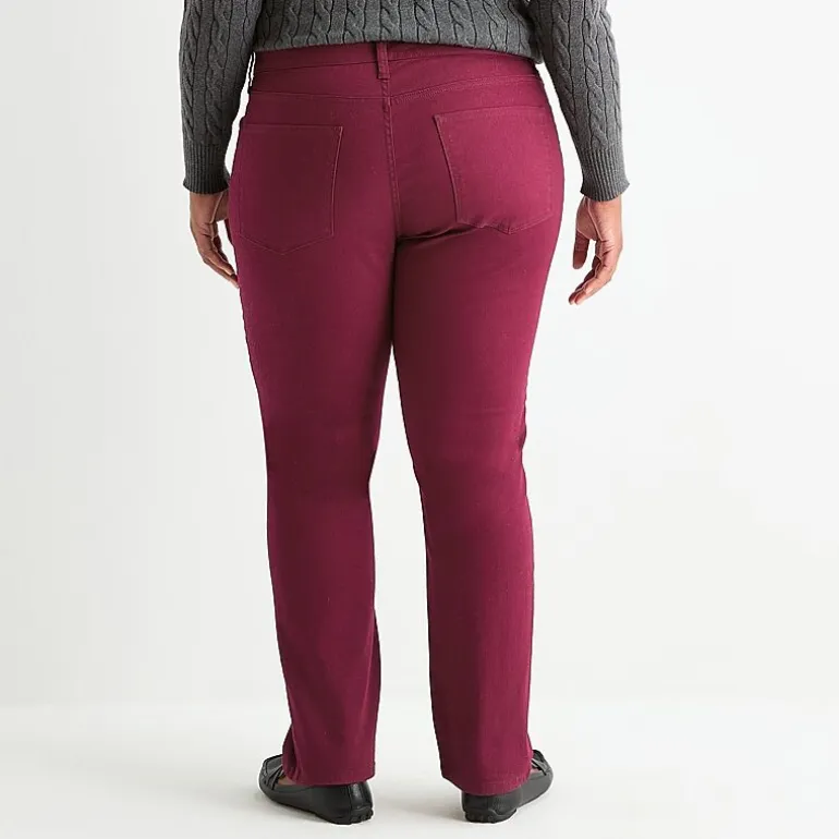 St. John's Bay Womens Plus Mid Rise Straight Leg Jean