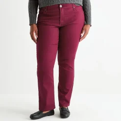 St. John's Bay Womens Plus Mid Rise Straight Leg Jean