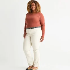 St. John's Bay Womens Plus Mid Rise Straight Leg Jean