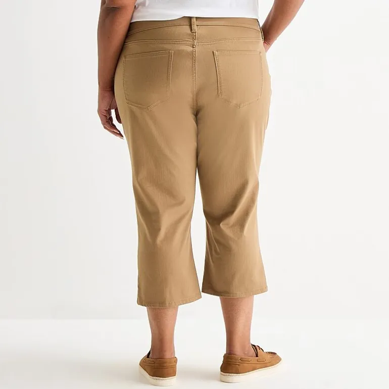 St. John's Bay Womens Plus Secretly Slender Mid Rise Capri Jean