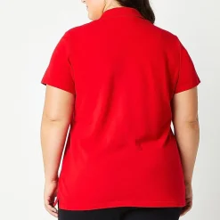 St. John's Bay Womens Plus Short Sleeve Polo Shirt