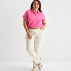 St. John's Bay Womens Plus Short Sleeve Polo Shirt
