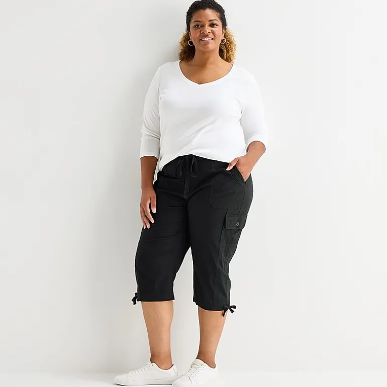St. John's Bay Womens Plus Skinny Capri Pant