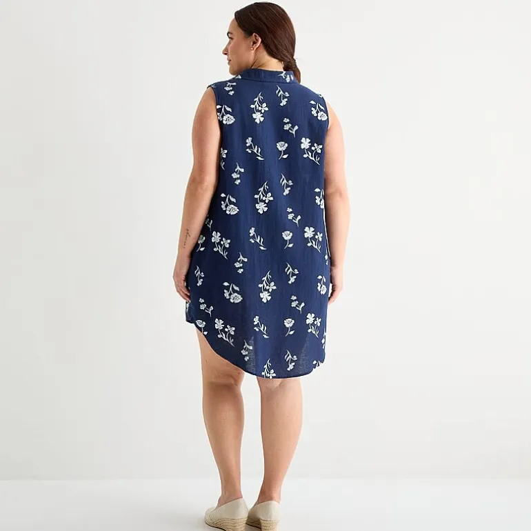 St. John's Bay Womens Plus Sleeveless Sheath Dress