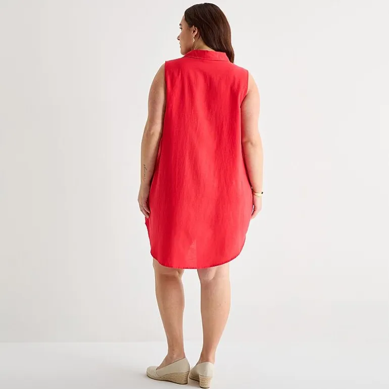 St. John's Bay Womens Plus Sleeveless Sheath Dress