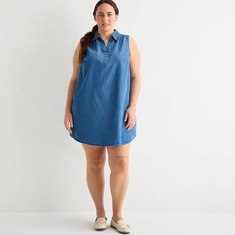 St. John's Bay Womens Plus Sleeveless Sheath Dress