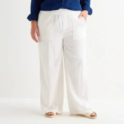 St. John's Bay Womens Plus Wide Leg Pull-On Pant