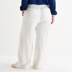St. John's Bay Womens Plus Wide Leg Pull-On Pant