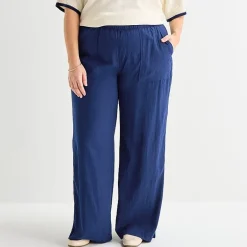 St. John's Bay Womens Plus Wide Leg Pull-On Pant