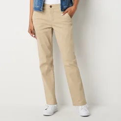 St. John's Bay Women's  Relaxed Fit Girl Friend Chino Pant