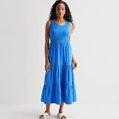 St. John's Bay Womens Round Neck Sleeveless Maxi Dress