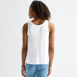 St. John's Bay Womens Round Neck Sleeveless Tank Top