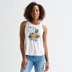 St. John's Bay Womens Round Neck Sleeveless Tank Top