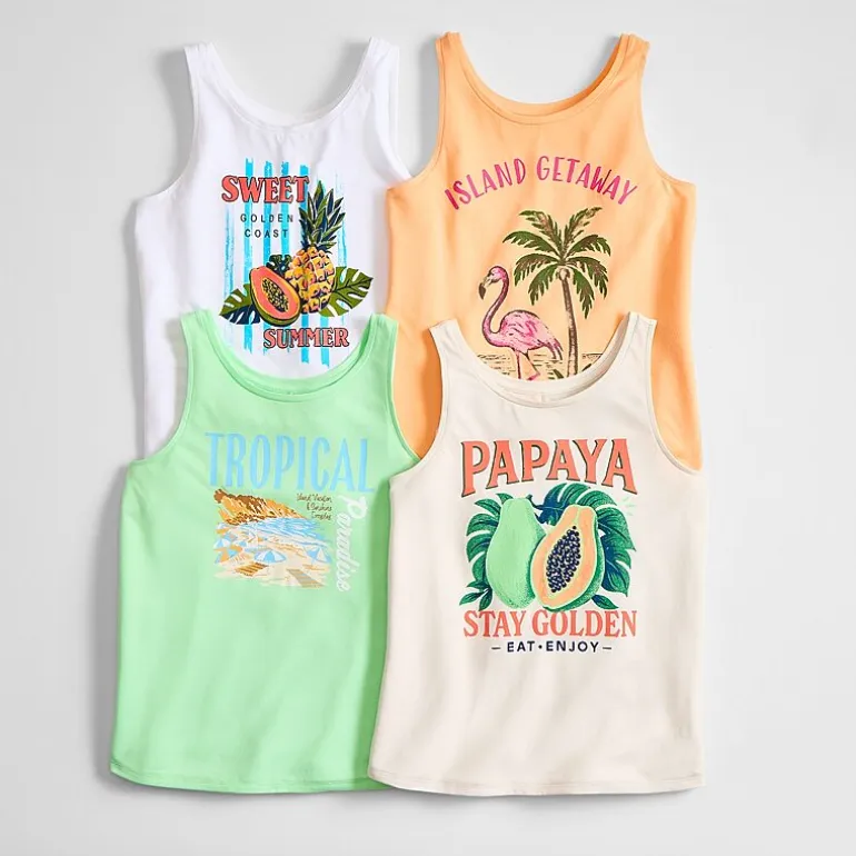 St. John's Bay Womens Round Neck Sleeveless Tank Top