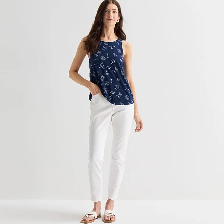 St. John's Bay Womens Round Neck Sleeveless Tank Top