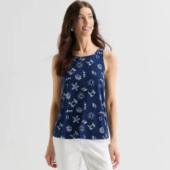 St. John's Bay Womens Round Neck Sleeveless Tank Top