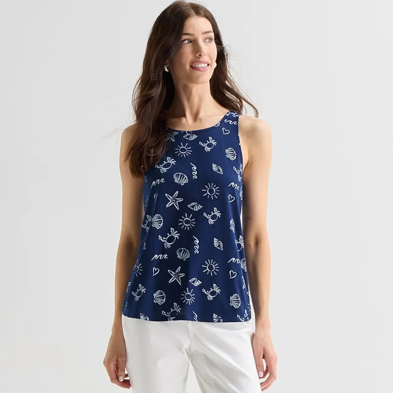 St. John's Bay Womens Round Neck Sleeveless Tank Top