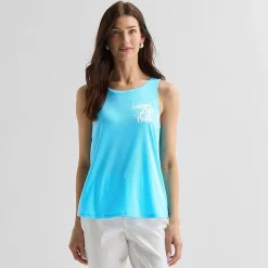 St. John's Bay Womens Round Neck Sleeveless Tank Top
