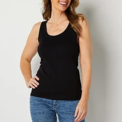 St. John's Bay Womens Scoop Neck Sleeveless Tank Top