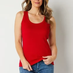 St. John's Bay Womens Scoop Neck Sleeveless Tank Top