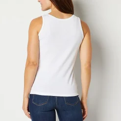 St. John's Bay Womens Scoop Neck Sleeveless Tank Top
