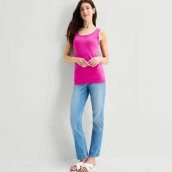 St. John's Bay Womens Scoop Neck Sleeveless Tank Top