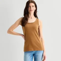 St. John's Bay Womens Scoop Neck Sleeveless Tank Top