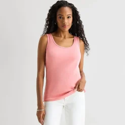 St. John's Bay Womens Scoop Neck Sleeveless Tank Top