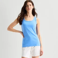 St. John's Bay Womens Scoop Neck Sleeveless Tank Top