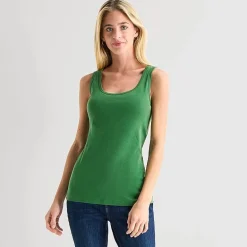 St. John's Bay Womens Scoop Neck Sleeveless Tank Top