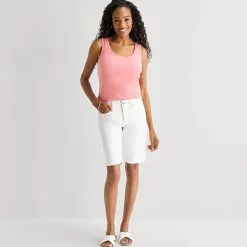 St. John's Bay Womens Scoop Neck Sleeveless Tank Top