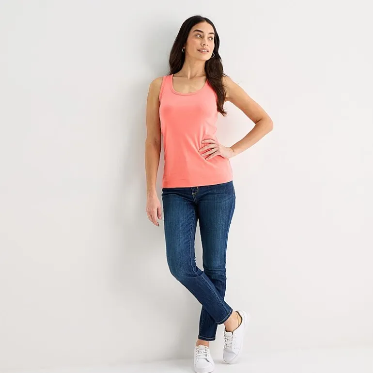 St. John's Bay Womens Scoop Neck Sleeveless Tank Top