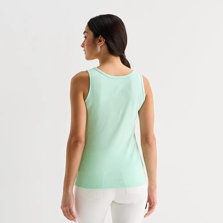 St. John's Bay Womens Scoop Neck Sleeveless Tank Top