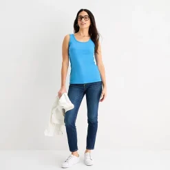 St. John's Bay Womens Scoop Neck Sleeveless Tank Top