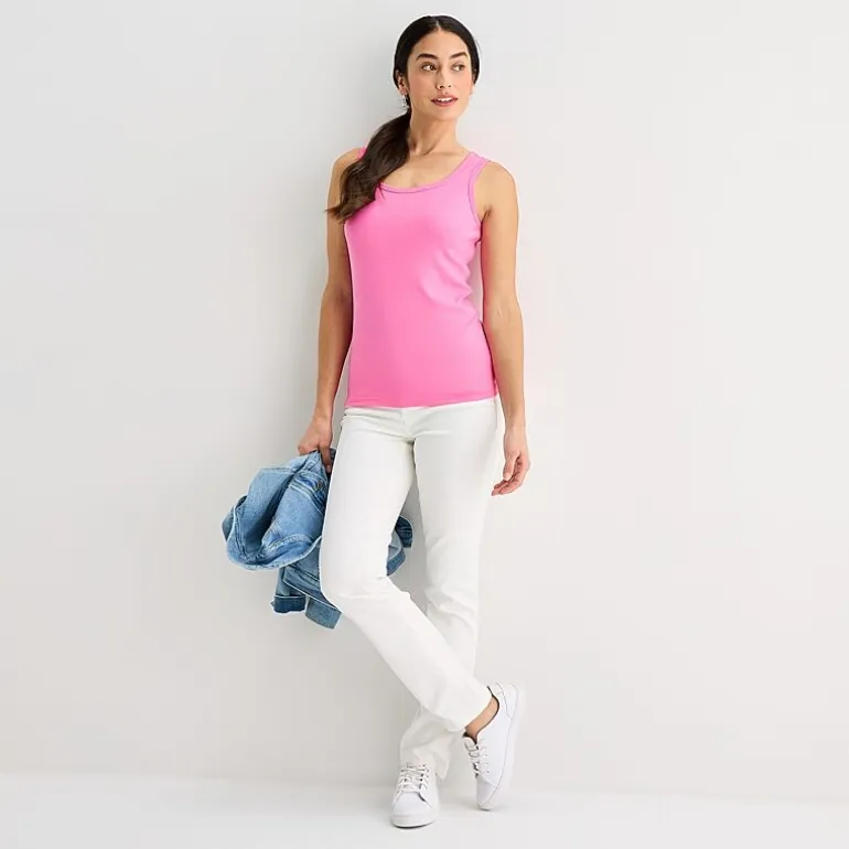St. John's Bay Womens Scoop Neck Sleeveless Tank Top