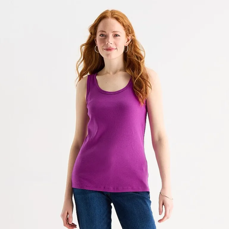 St. John's Bay Womens Scoop Neck Sleeveless Tank Top