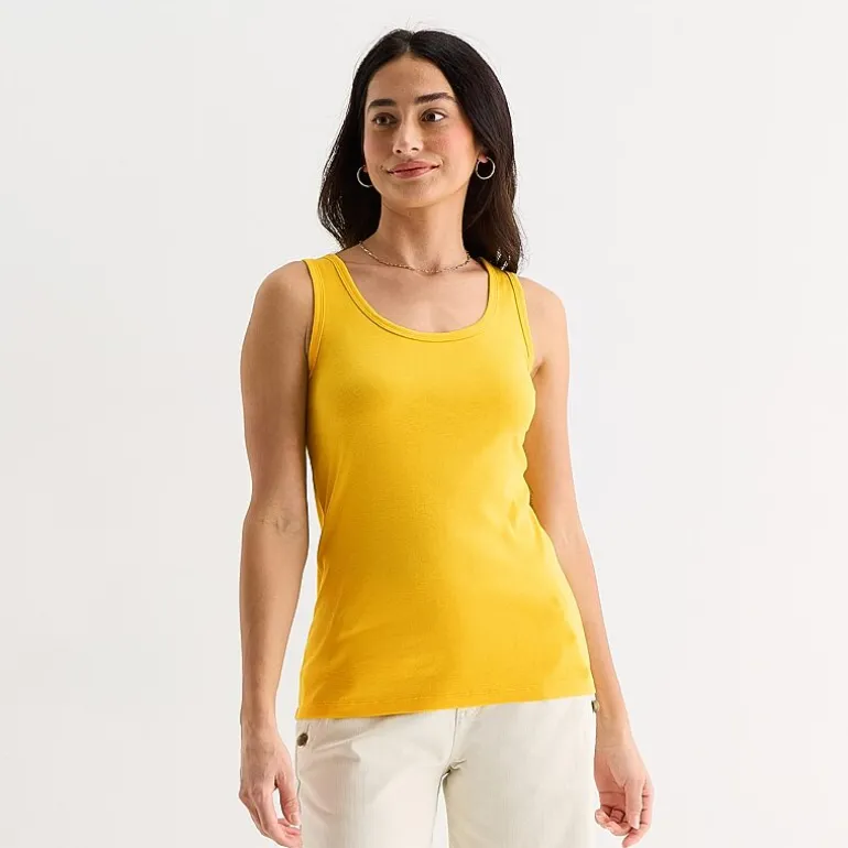 St. John's Bay Womens Scoop Neck Sleeveless Tank Top