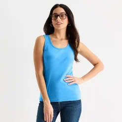 St. John's Bay Womens Scoop Neck Sleeveless Tank Top