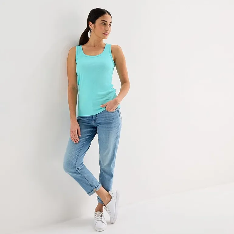 St. John's Bay Womens Scoop Neck Sleeveless Tank Top