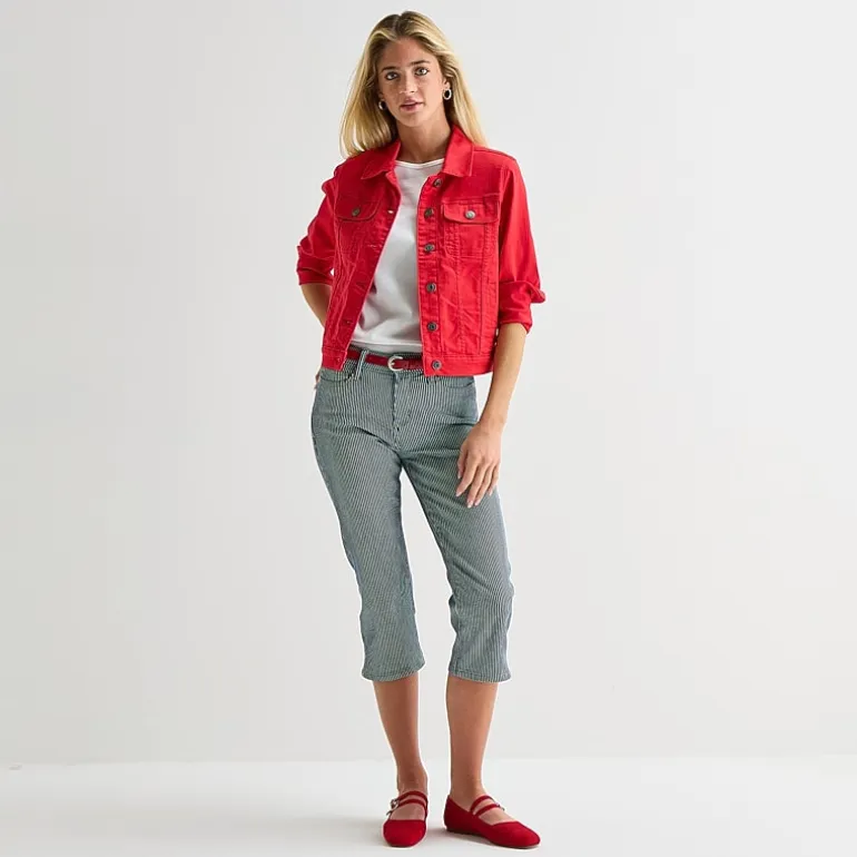St. John's Bay Womens Secretly Slender Mid Rise Capri Jean